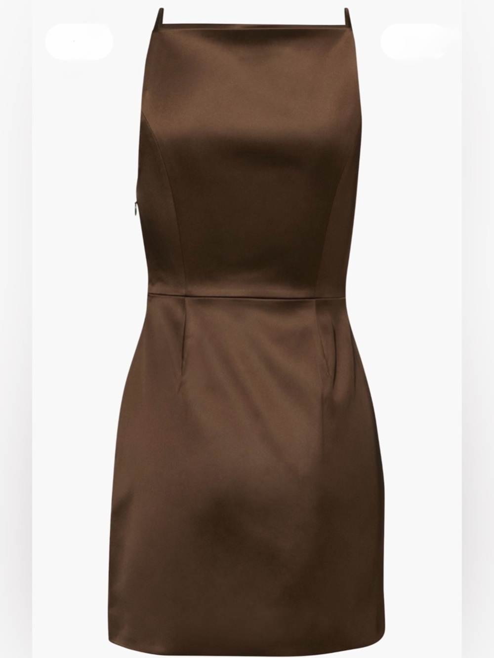 Aritzia Brown Satin Midi Dress